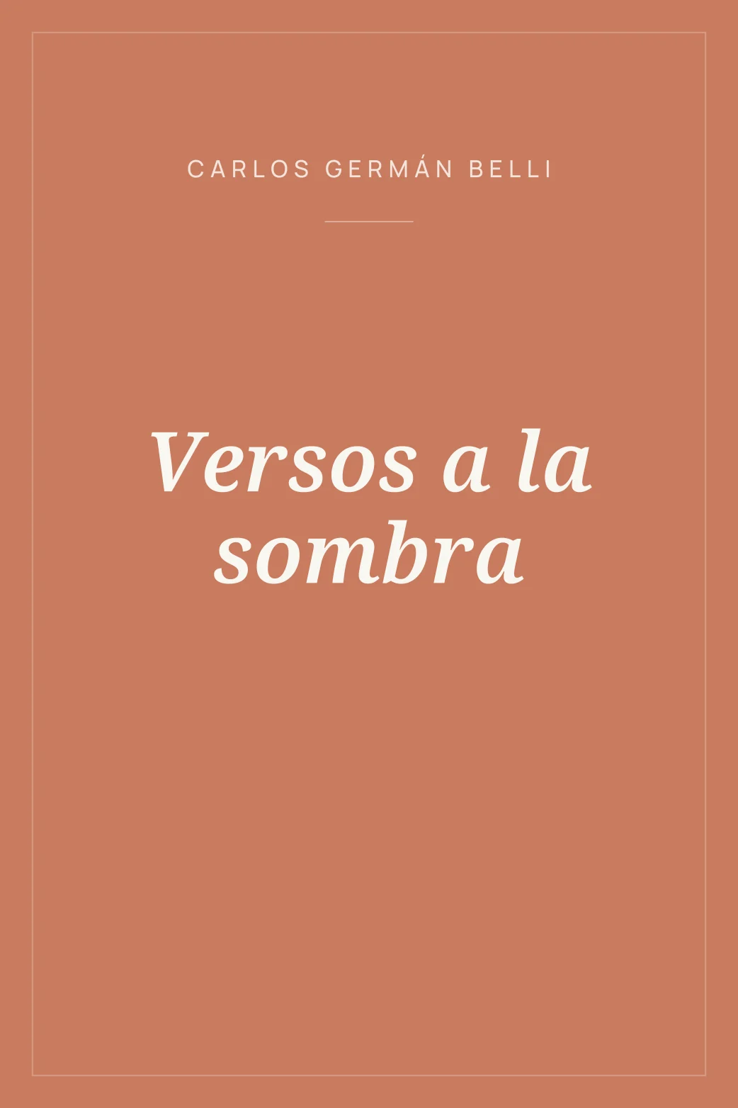 Portada de Versos a la sombra