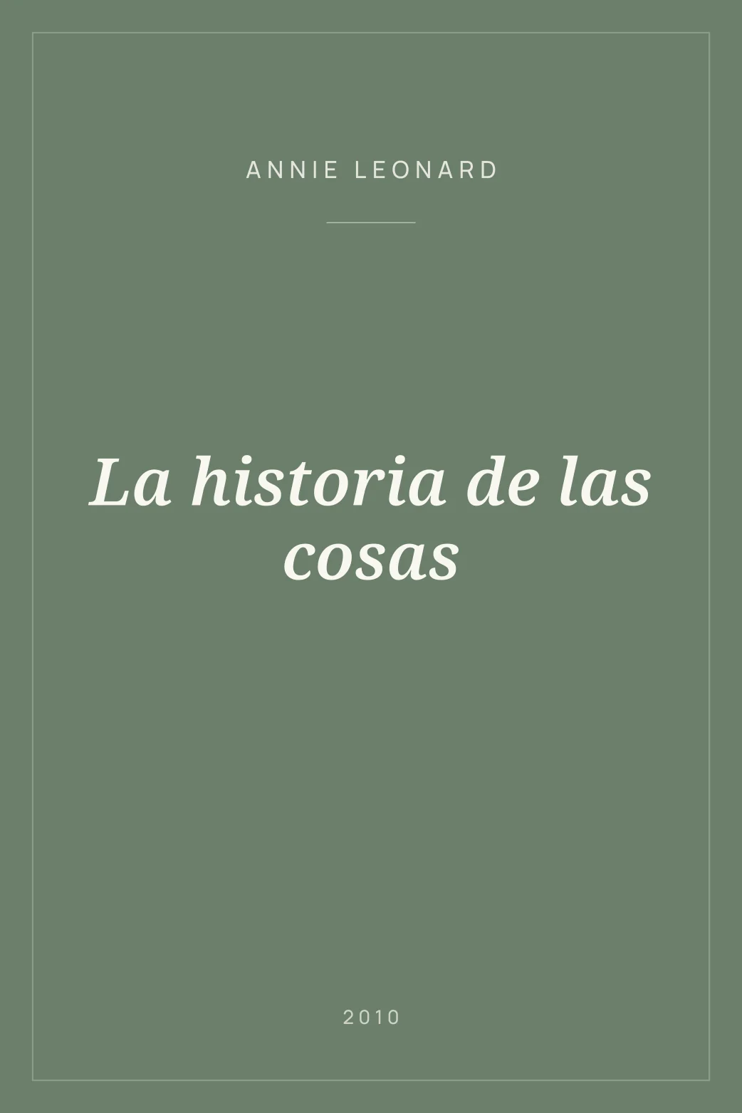 Portada de La historia de las cosas