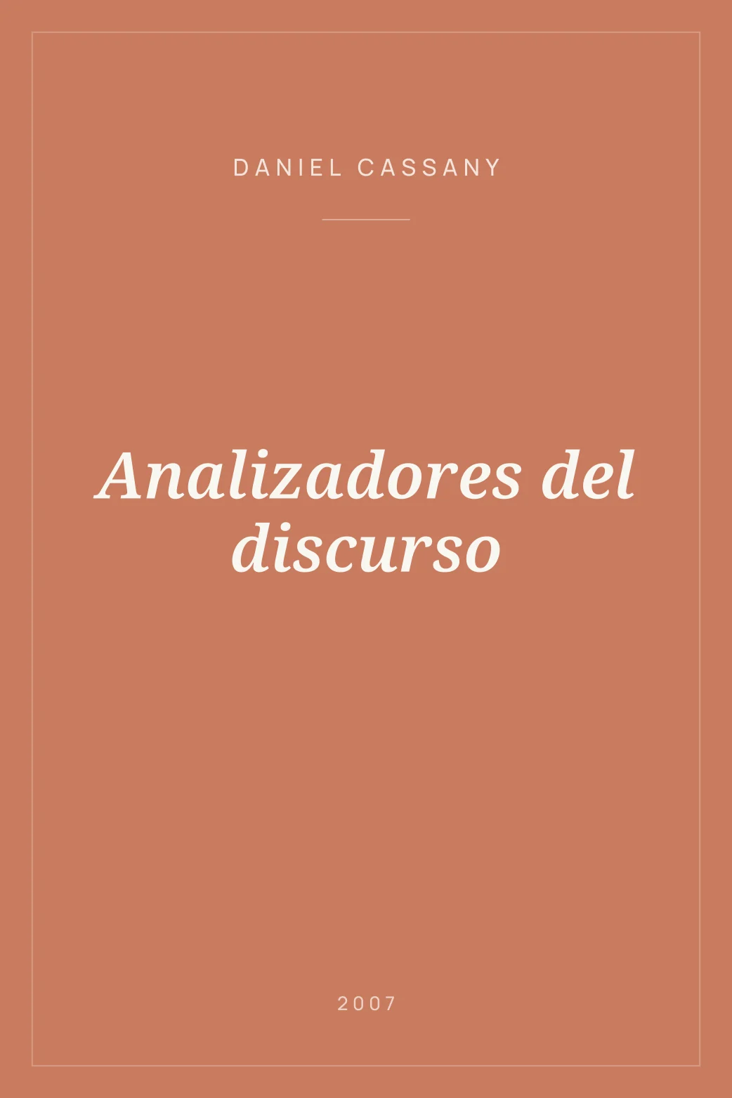 Portada de Analizadores del discurso