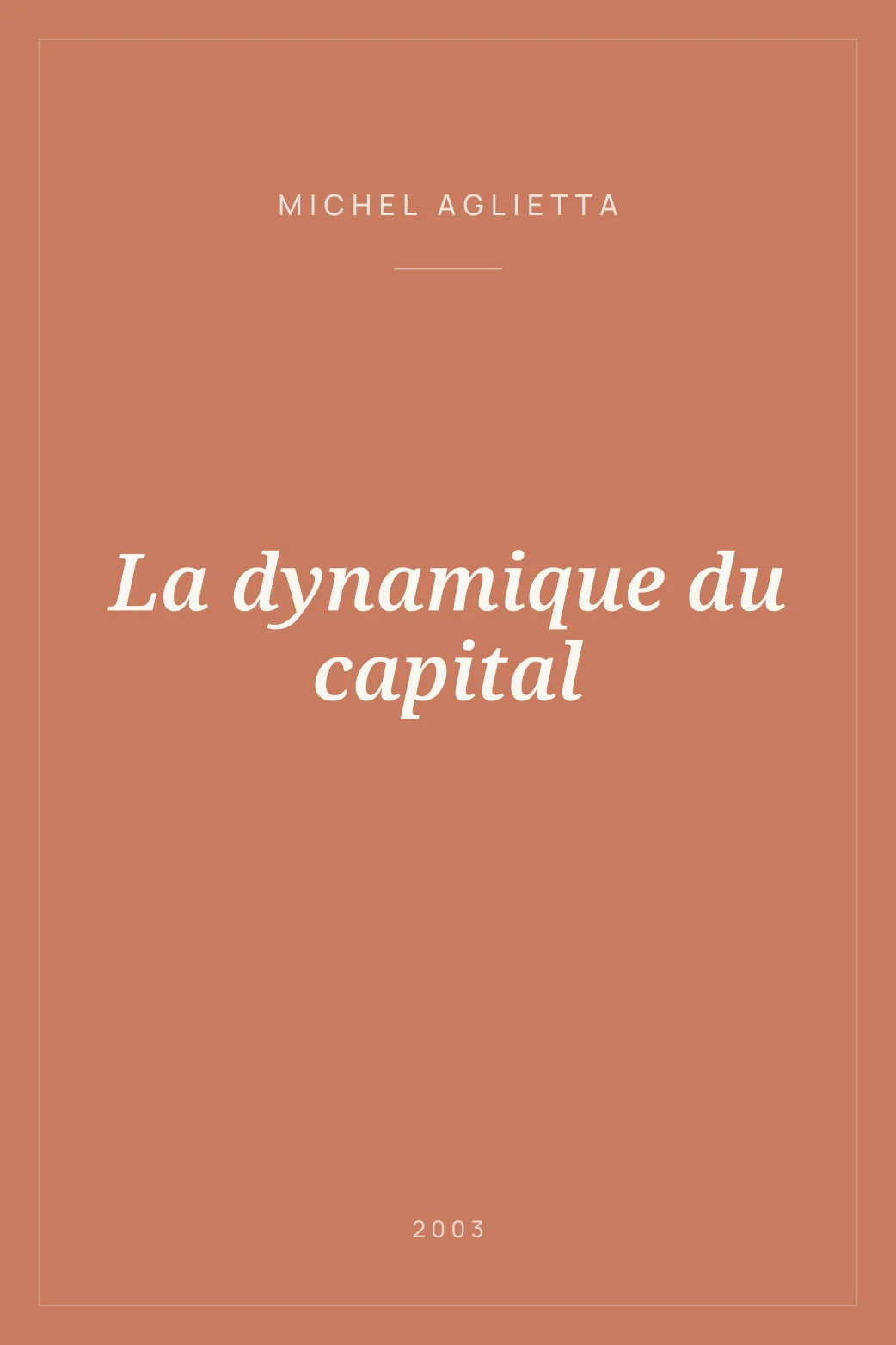 Portada de La dynamique du capital