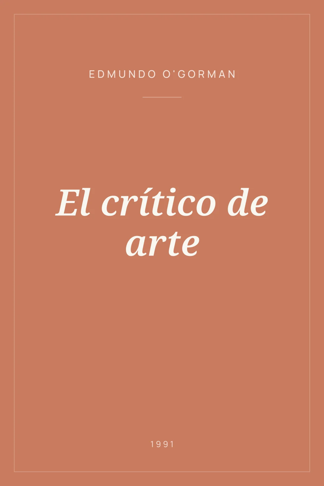 Portada de El crítico de arte