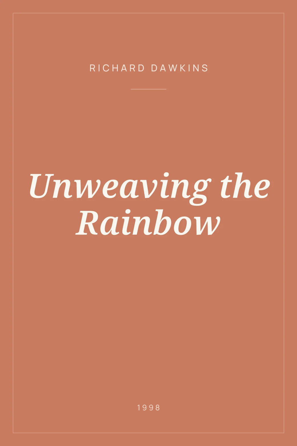 Portada de Unweaving the Rainbow
