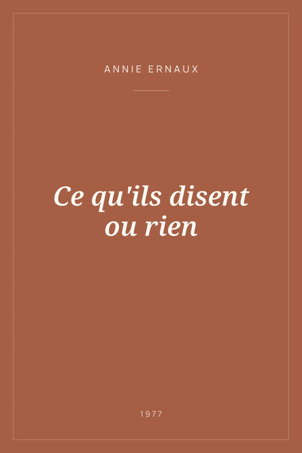 Portada de Ce qu'ils disent ou rien