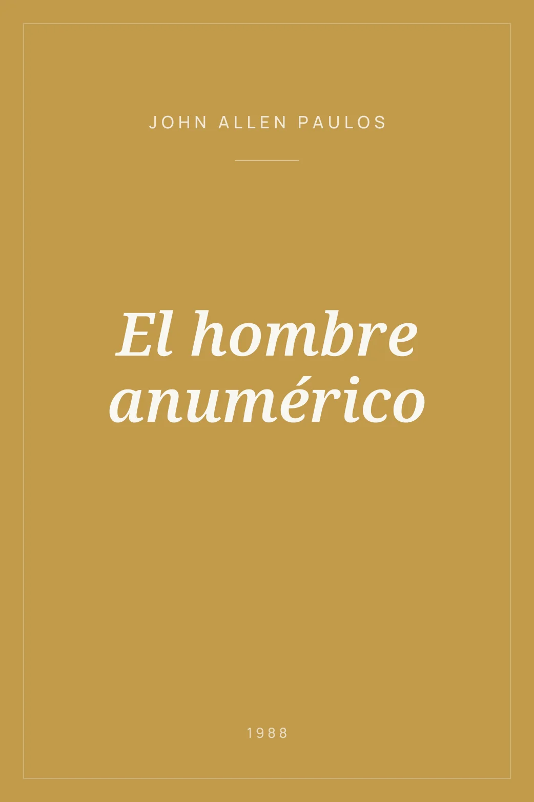Portada de El hombre anumérico