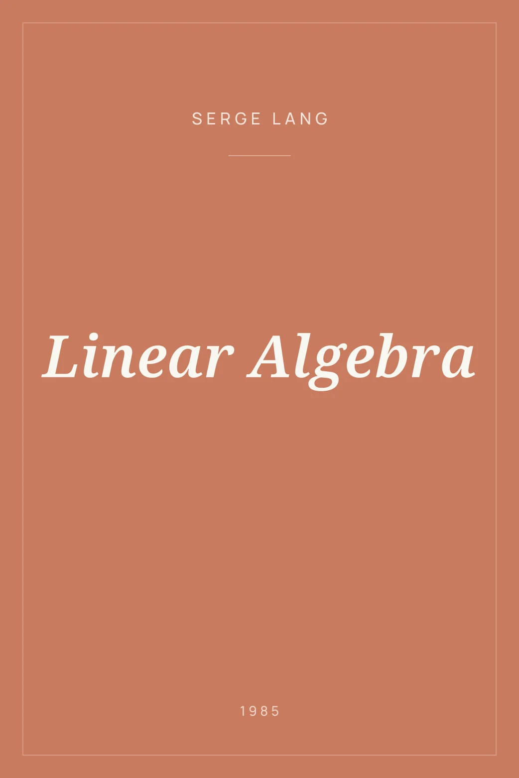 Portada de Linear Algebra