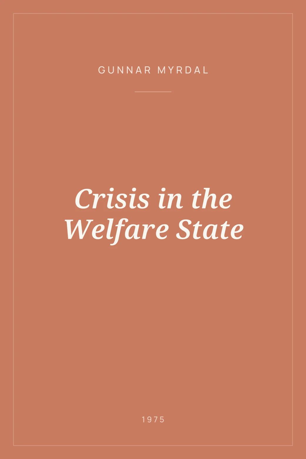 Portada de Crisis in the Welfare State