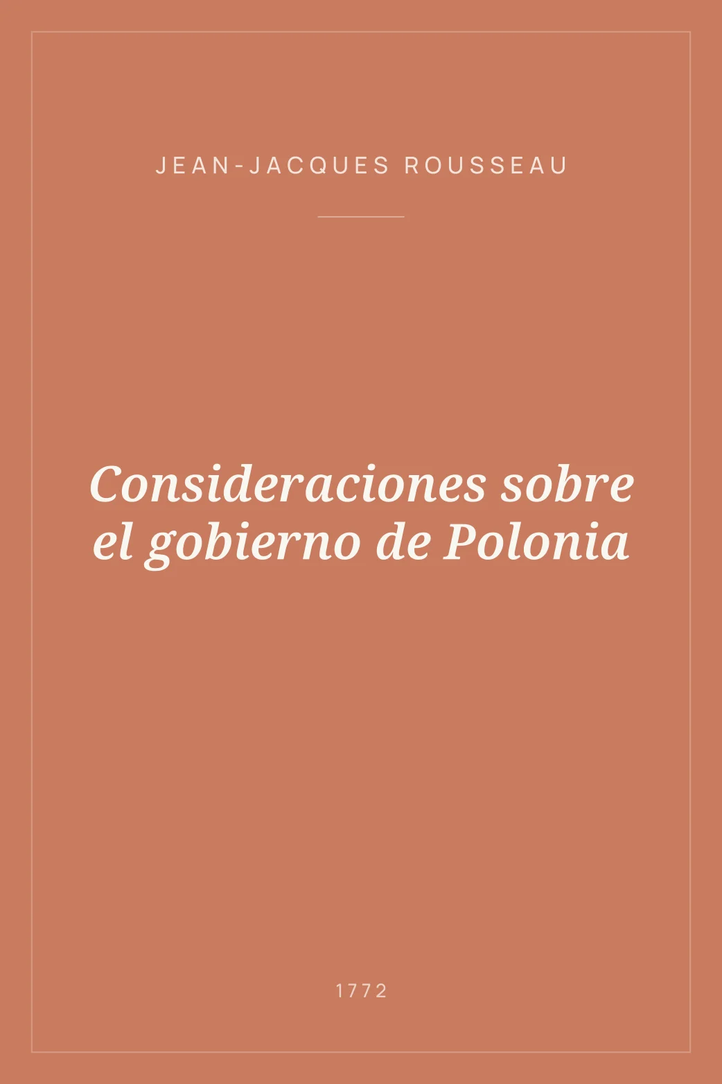 Portada de Consideraciones sobre el gobierno de Polonia