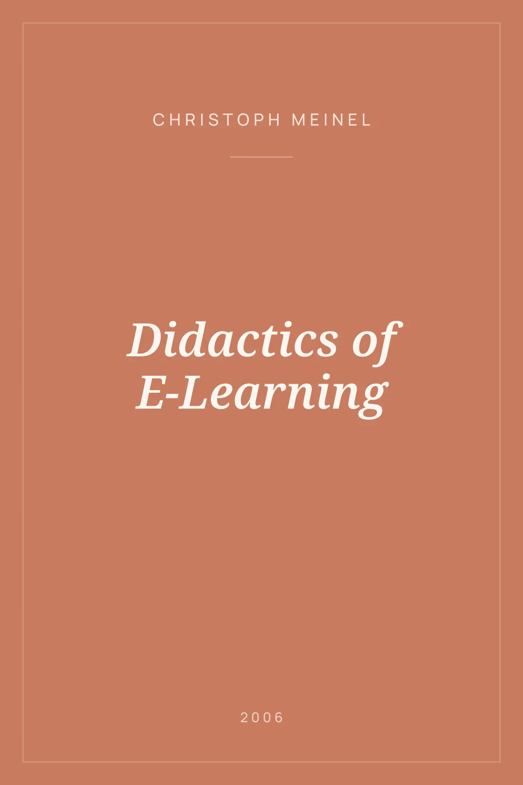 Portada de Didactics of E-Learning