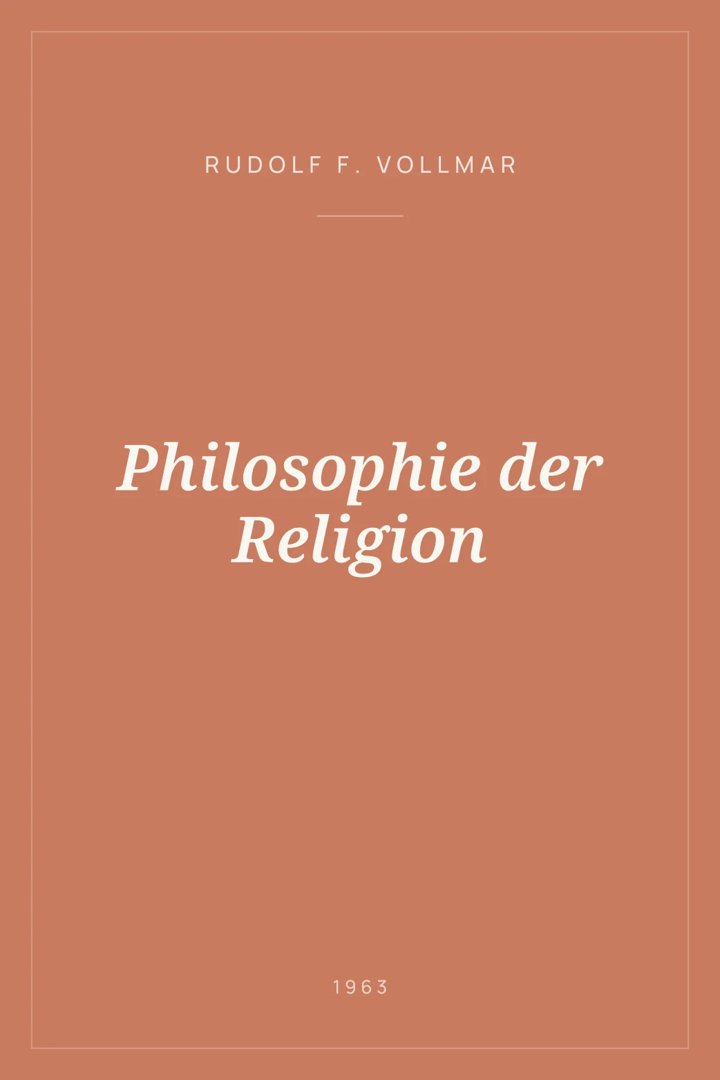 Portada de Philosophie der Religion