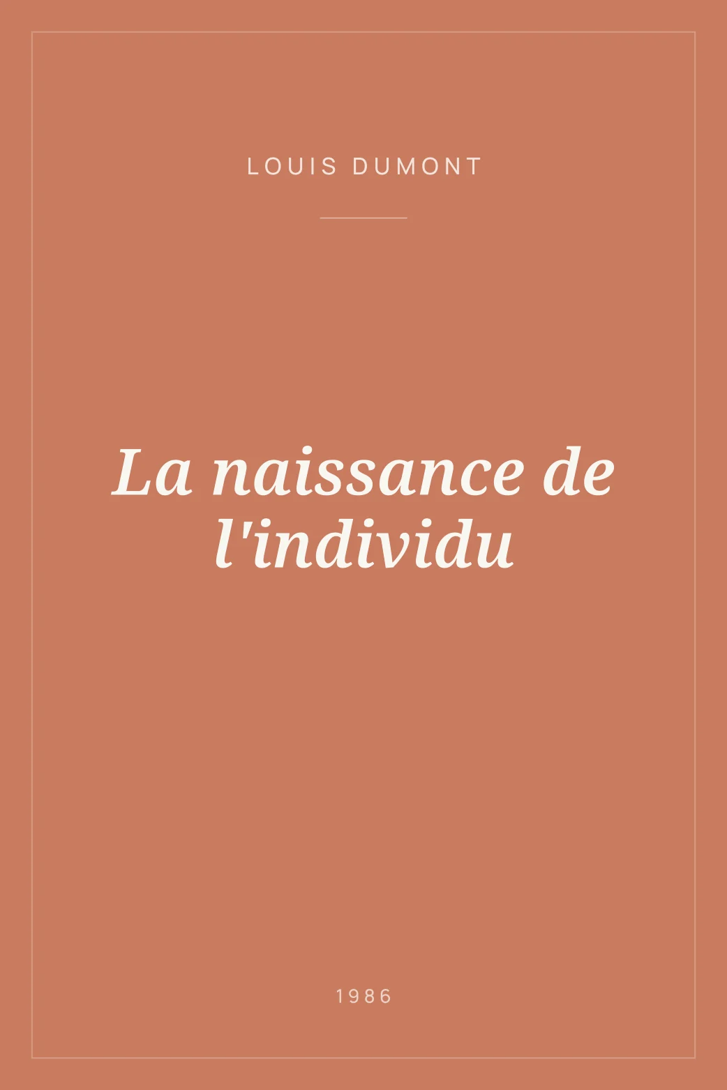 Portada de La naissance de l'individu
