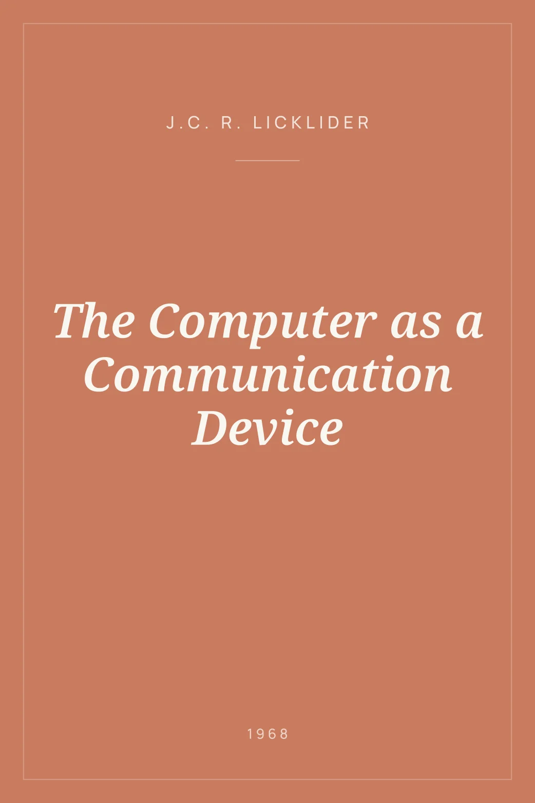 Portada de The Computer as a Communication Device