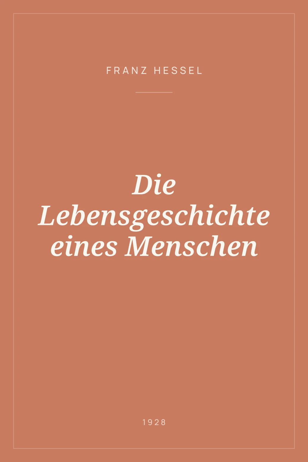 Portada de Die Lebensgeschichte eines Menschen