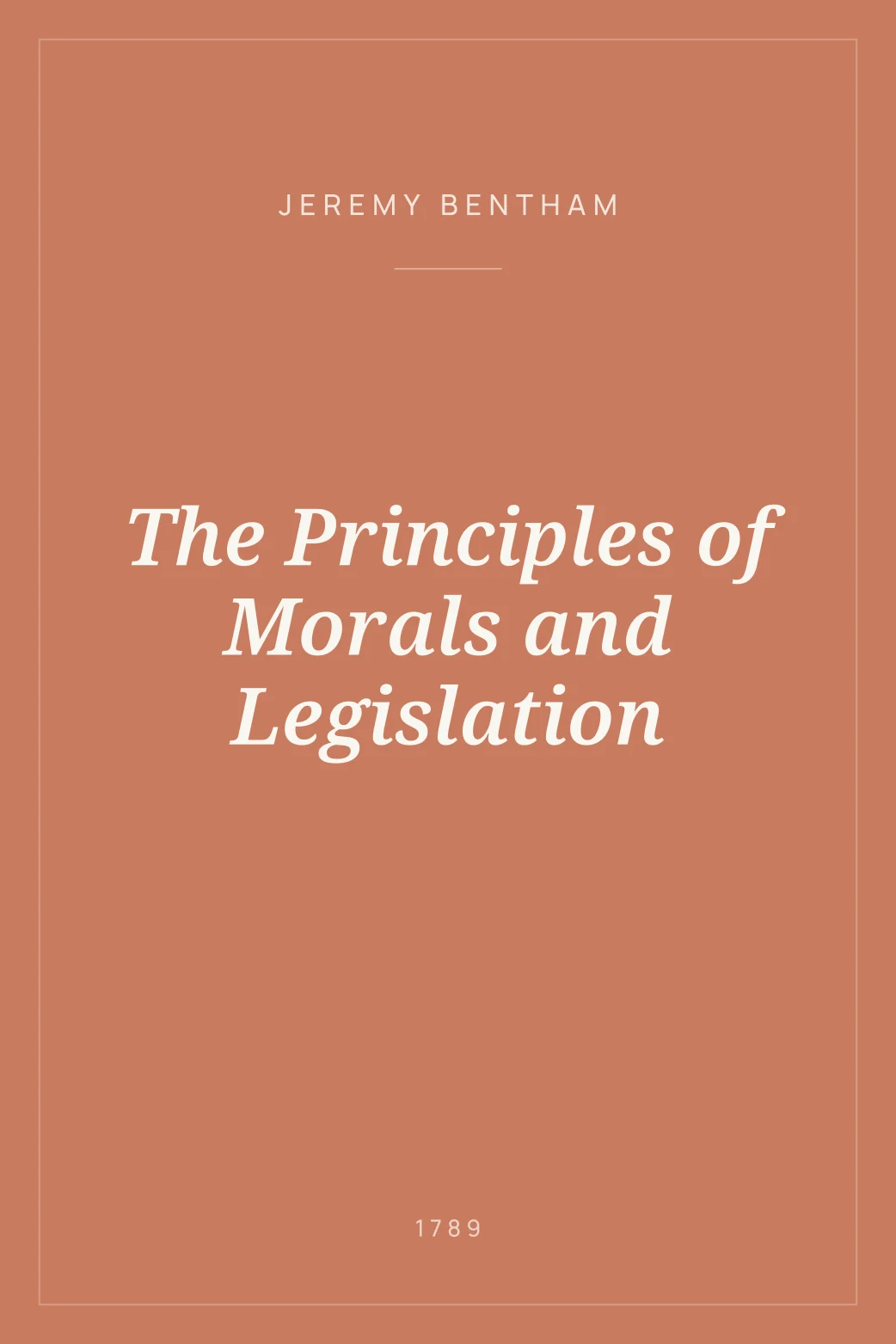 Portada de The Principles of Morals and Legislation