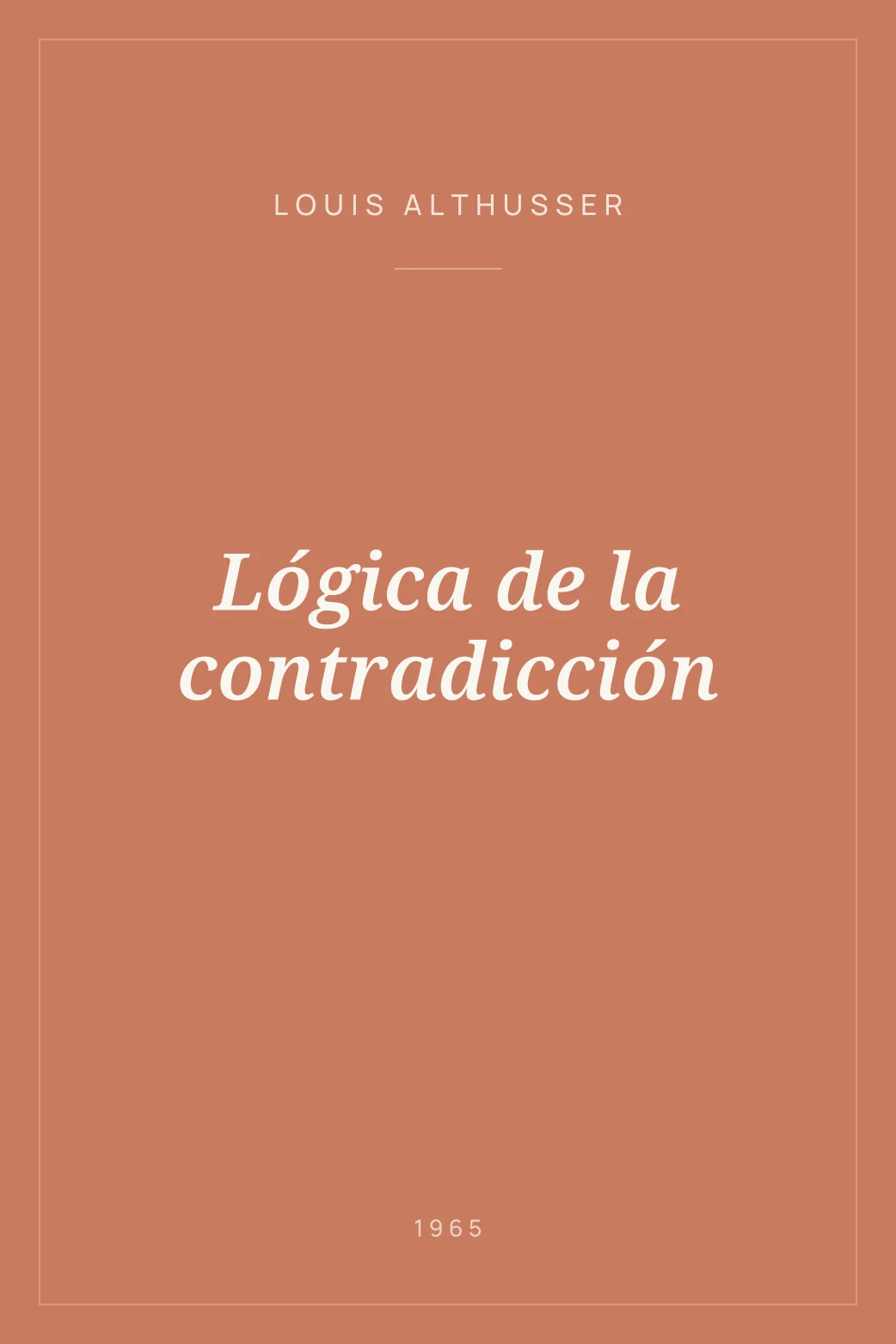 Portada de Lógica de la contradicción
