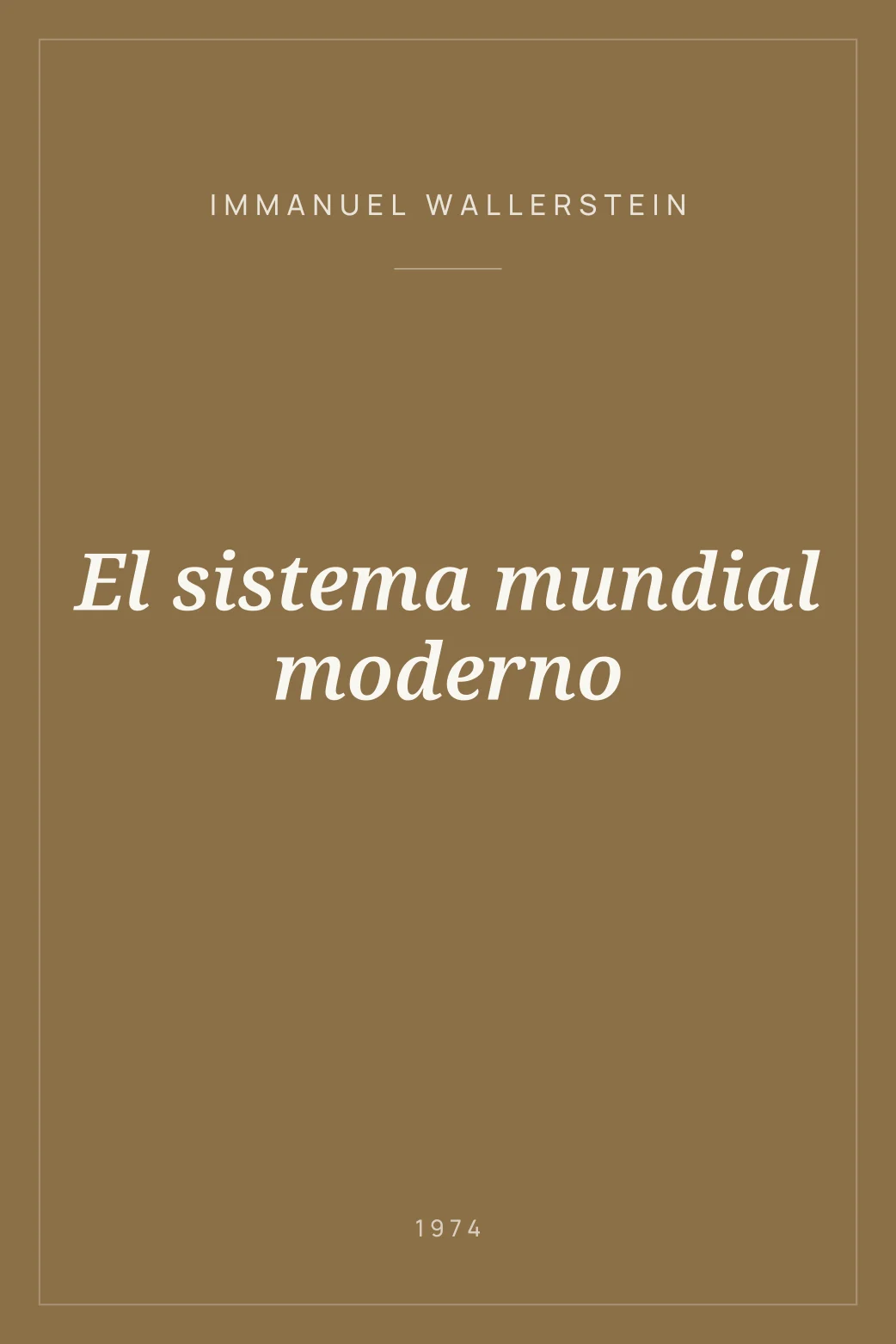 Portada de El sistema mundial moderno