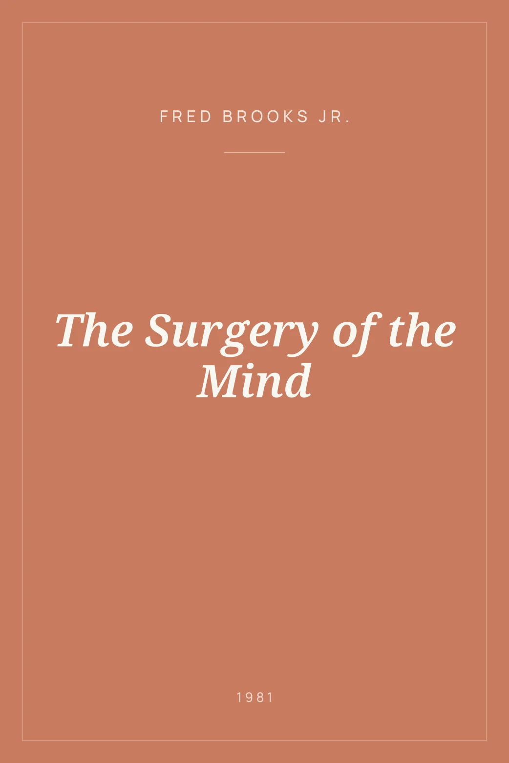 Portada de The Surgery of the Mind