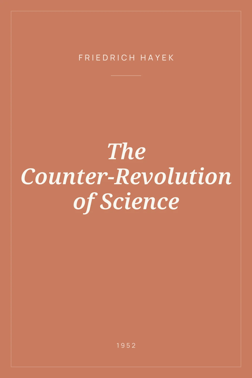 Portada de The Counter-Revolution of Science