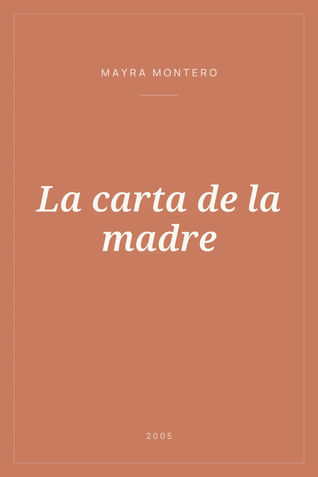 Portada de La carta de la madre
