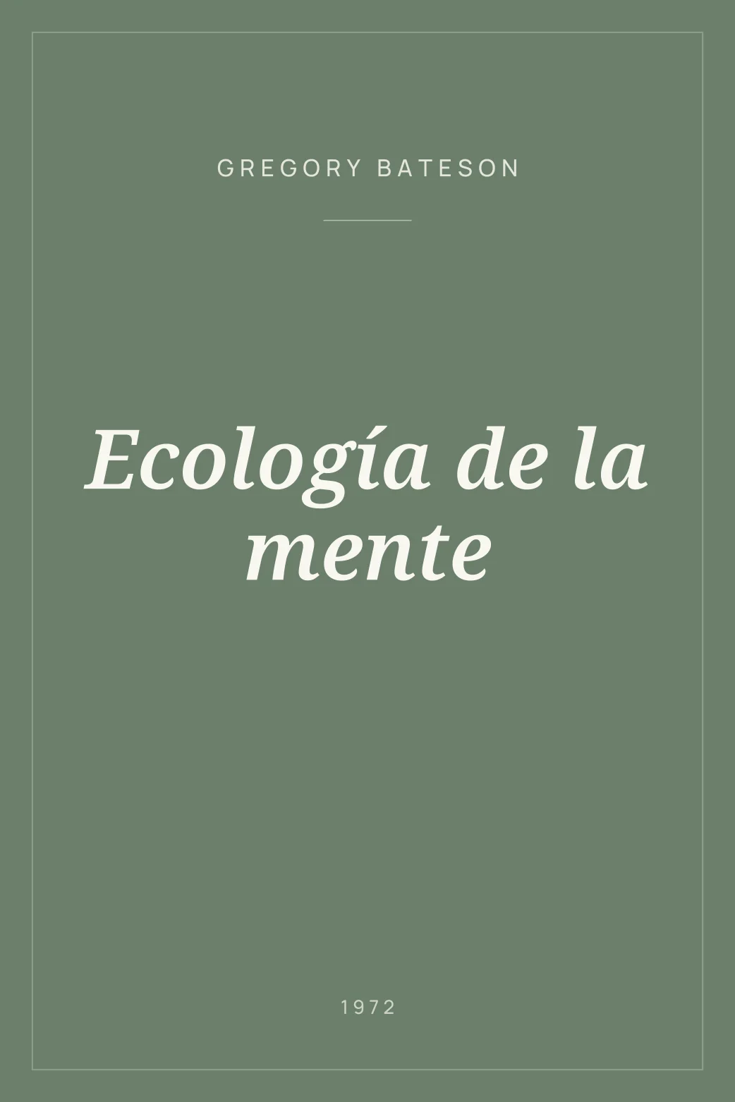 Portada de Ecología de la mente