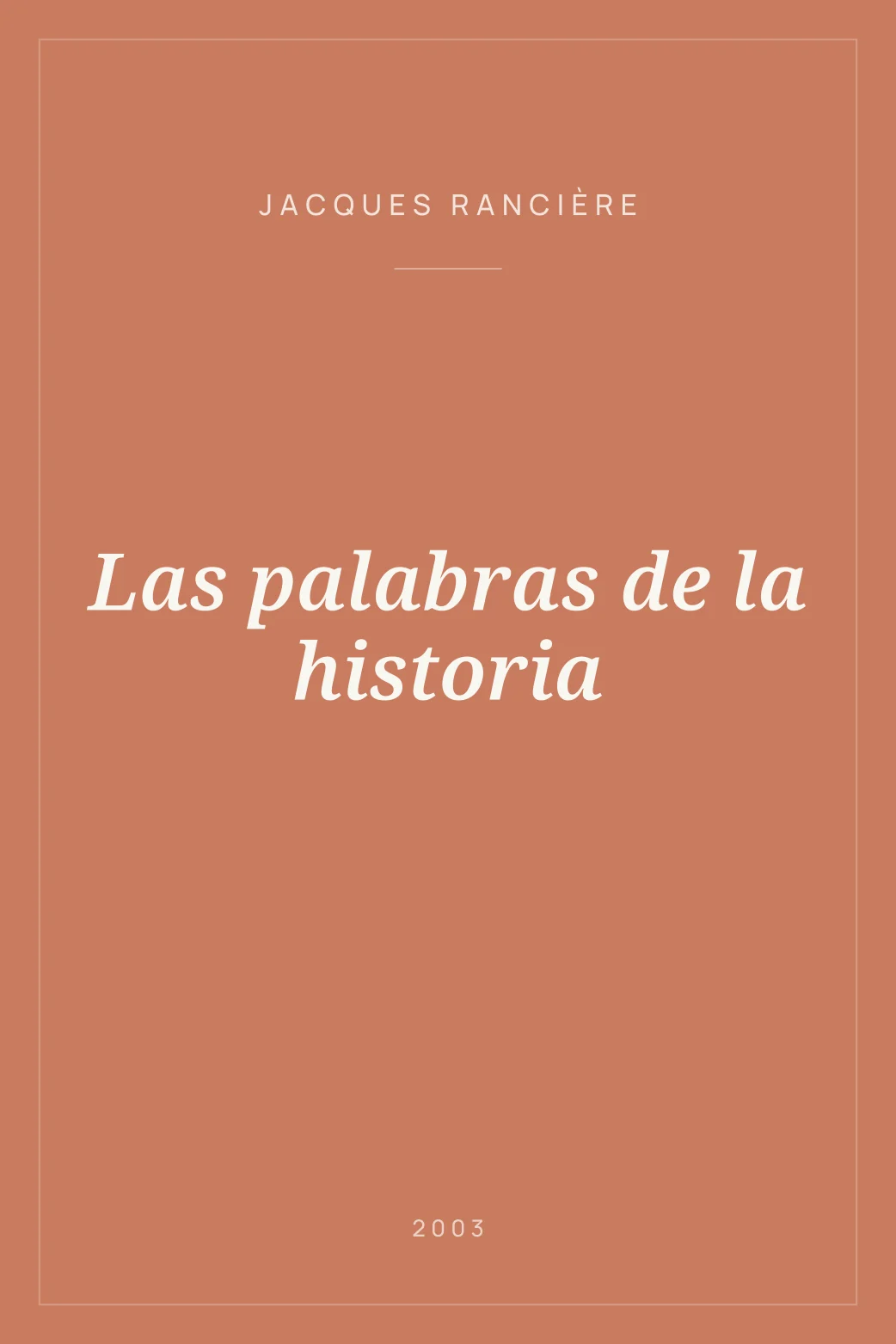 Portada de Las palabras de la historia