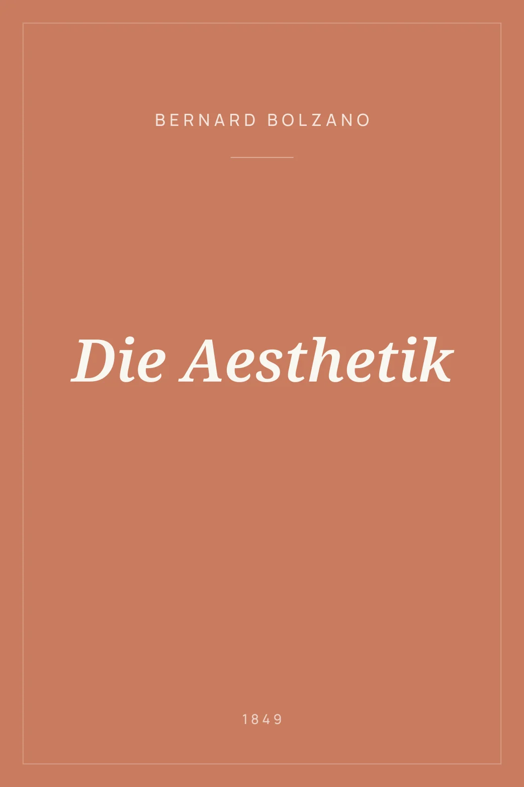 Portada de Die Aesthetik