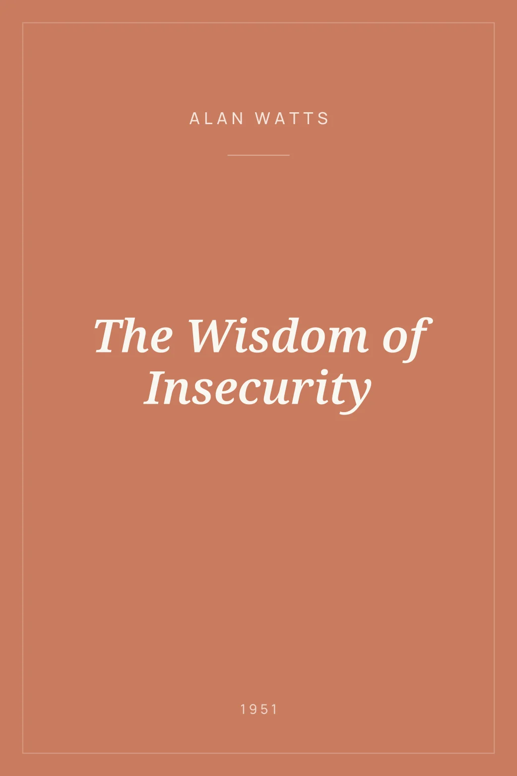 Portada de The Wisdom of Insecurity