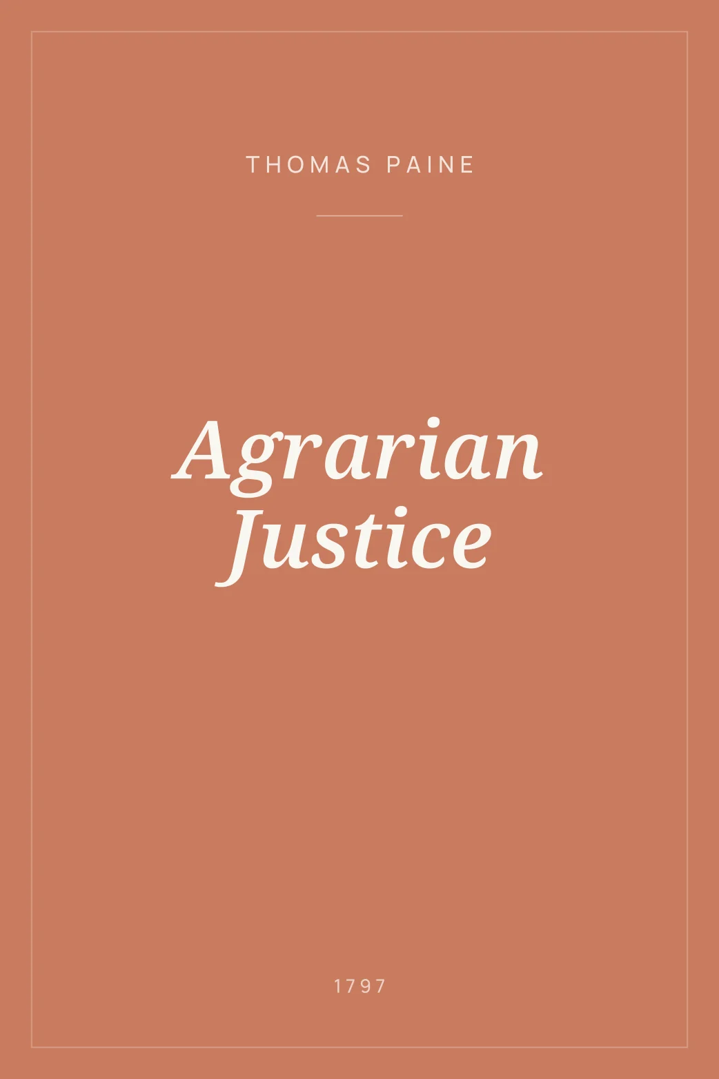 Portada de Agrarian Justice