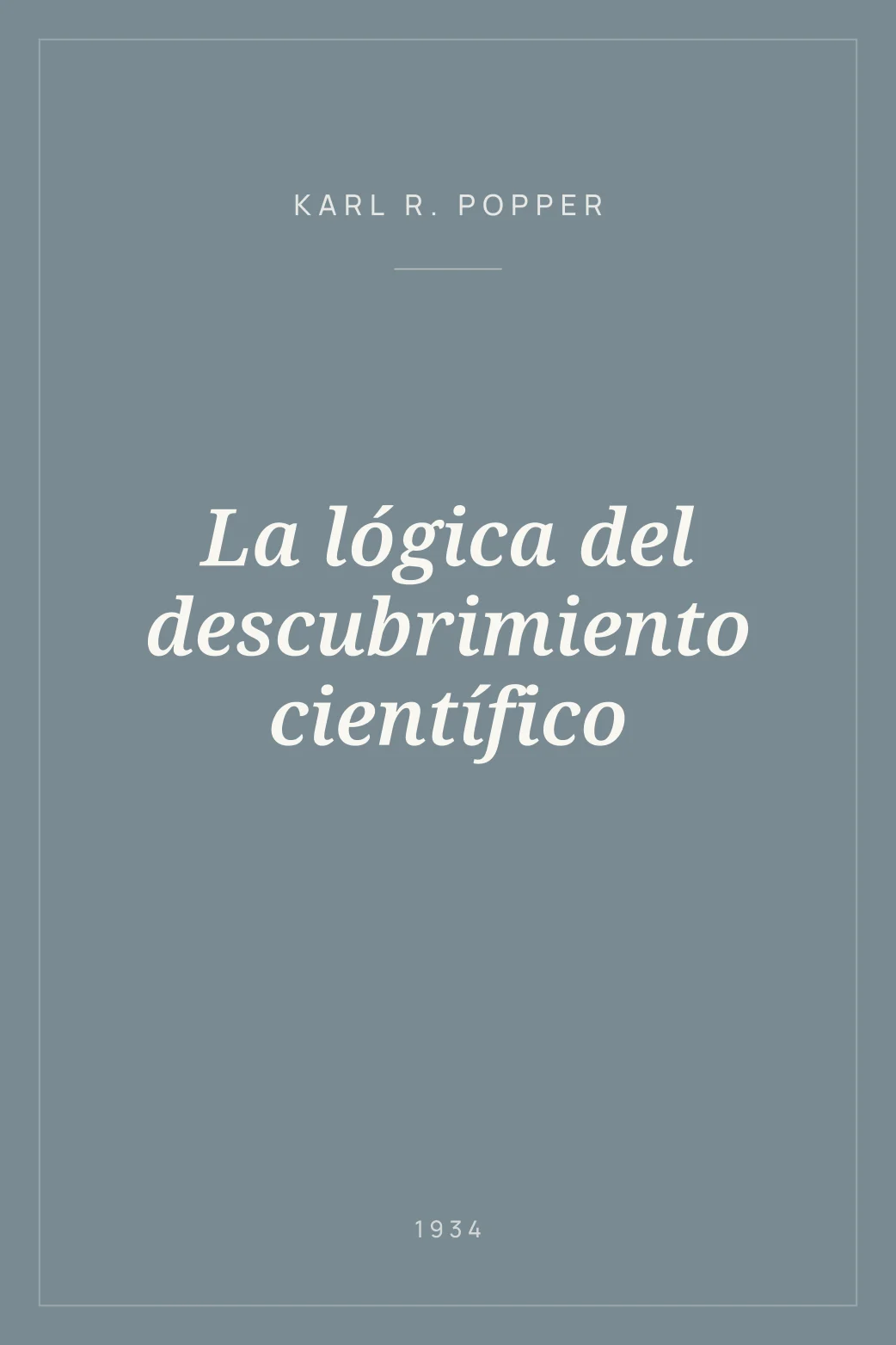 Portada de La lógica del descubrimiento científico