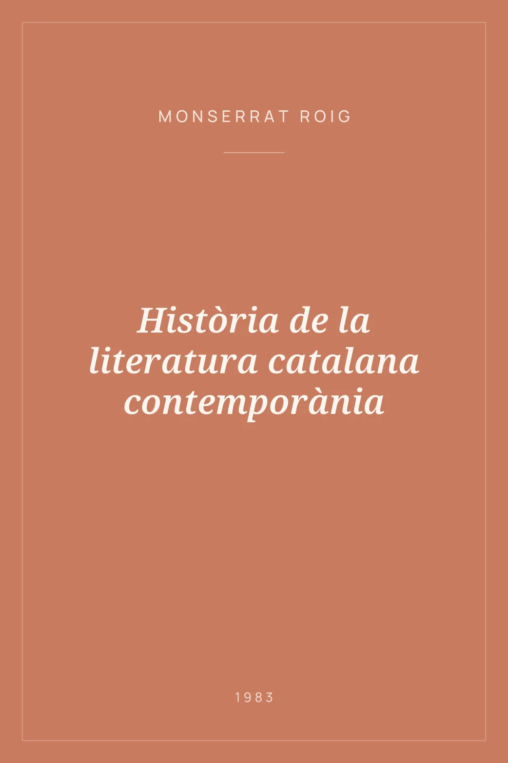 Portada de Història de la literatura catalana contemporània