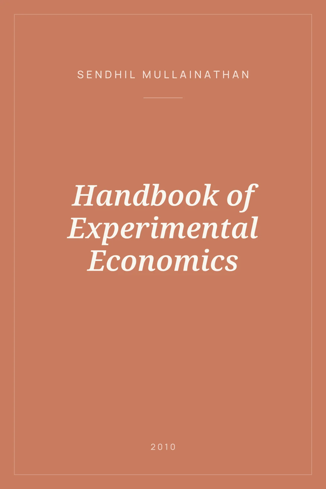 Portada de Handbook of Experimental Economics