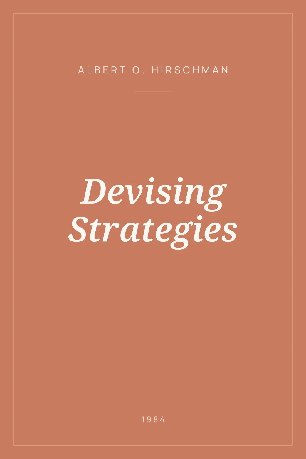 Portada de Devising Strategies