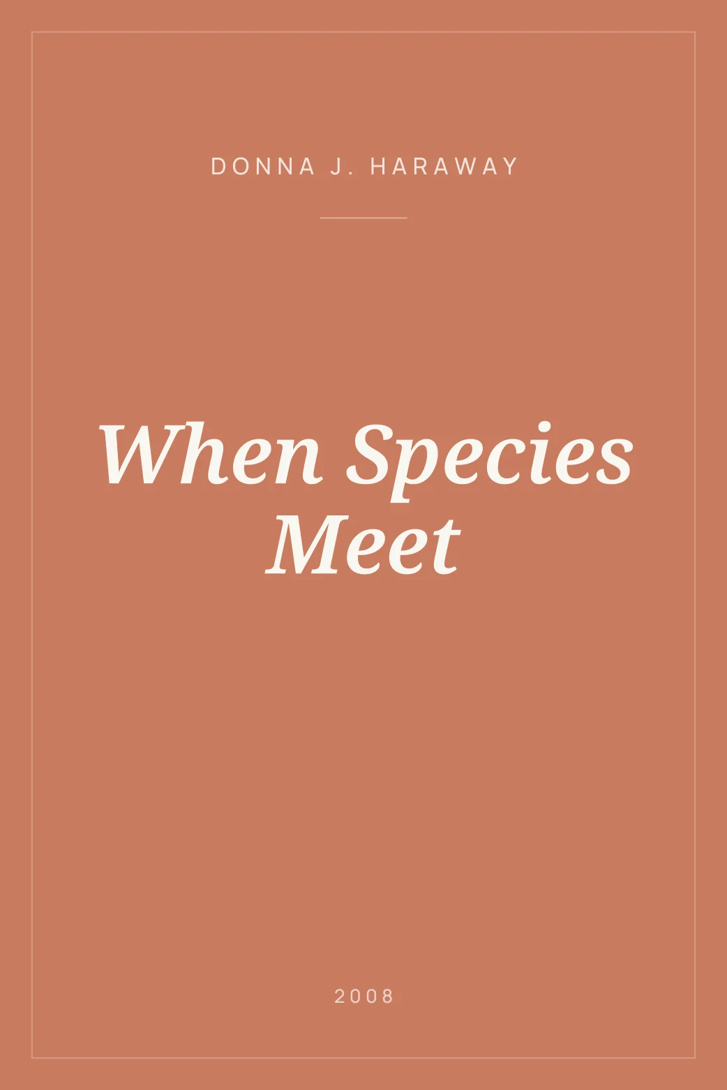 Portada de When Species Meet
