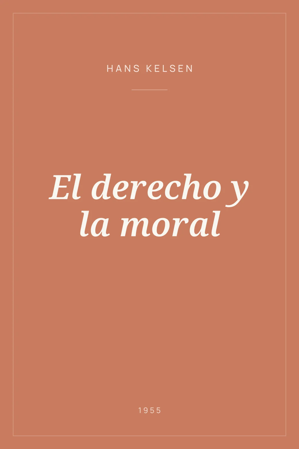 Portada de El derecho y la moral
