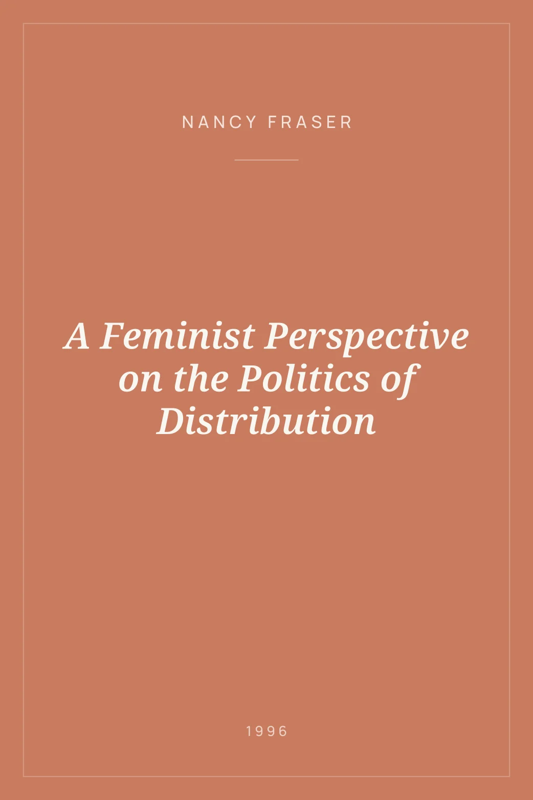 Portada de A Feminist Perspective on the Politics of Distribution
