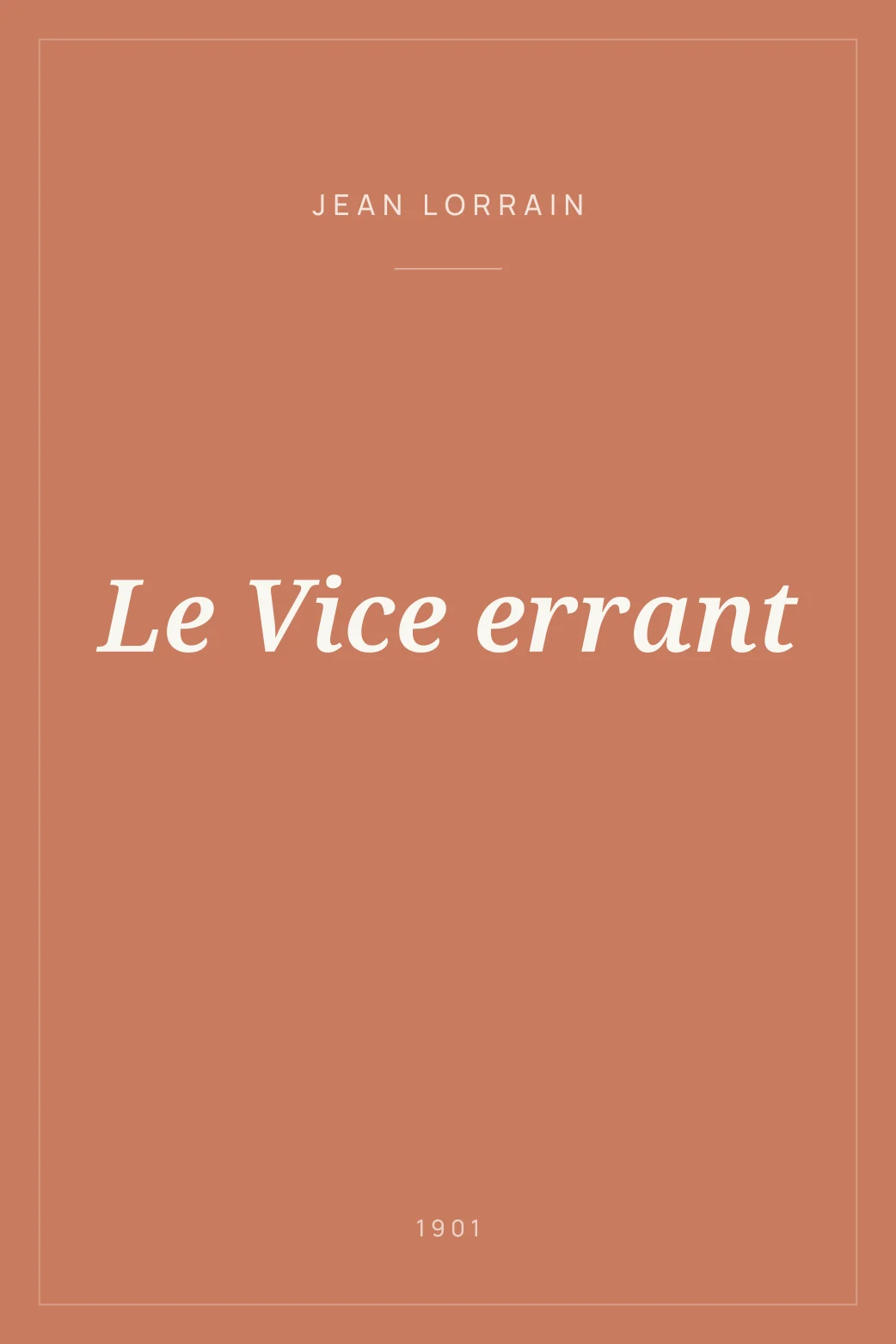 Portada de Le Vice errant