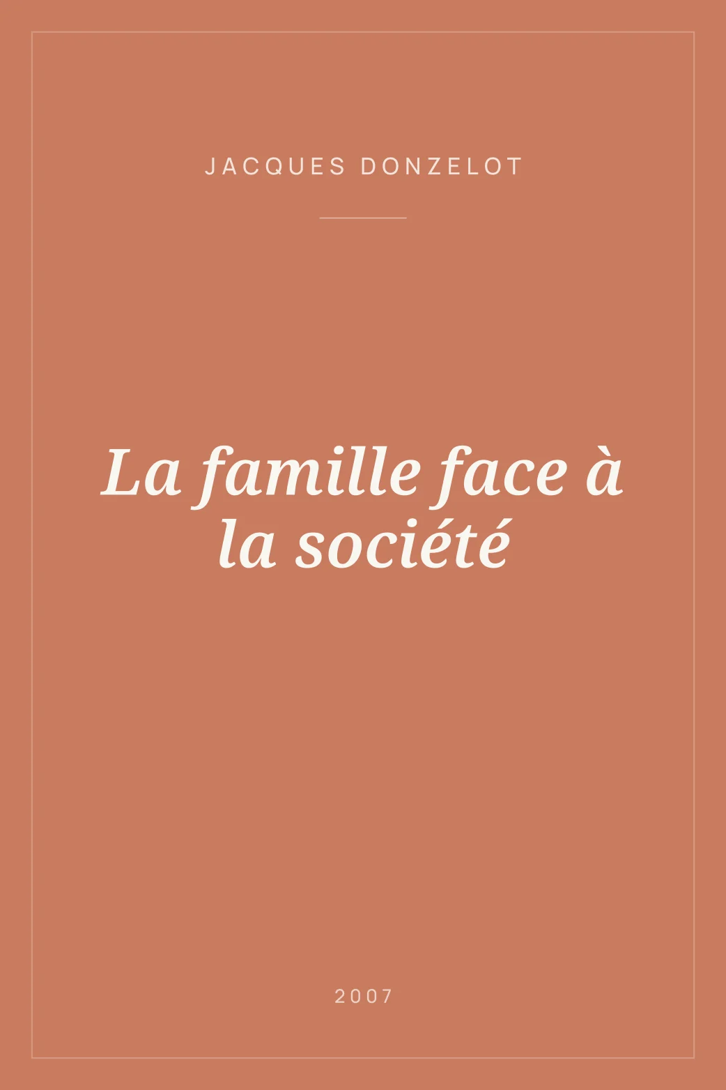 Portada de La famille face à la société