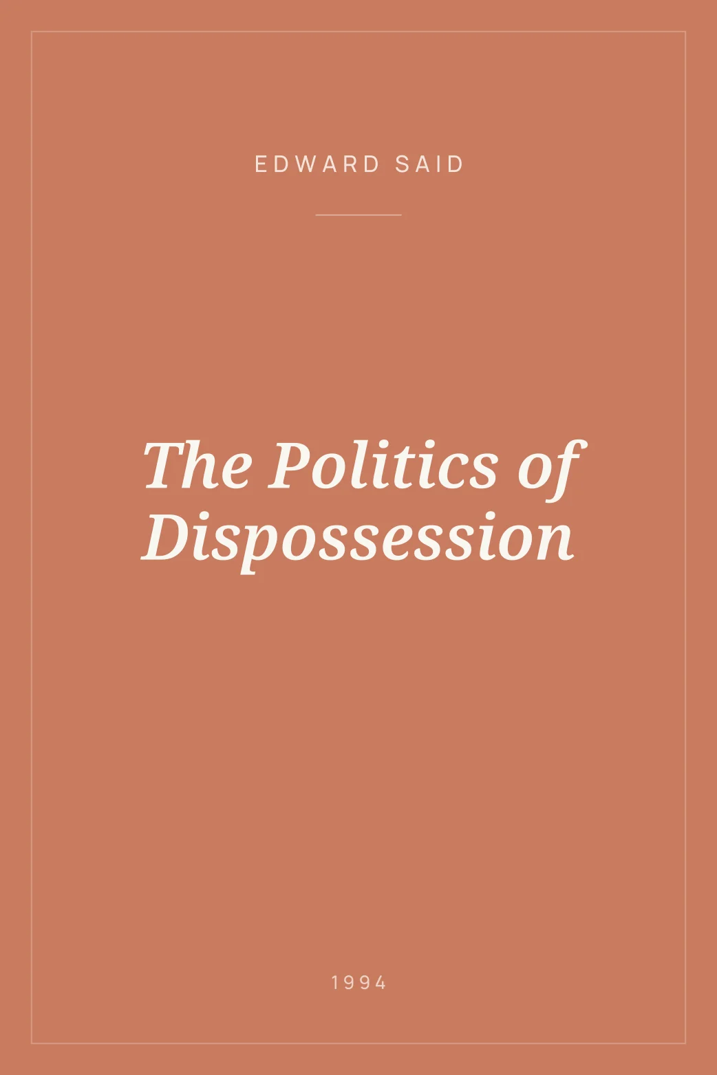 Portada de The Politics of Dispossession