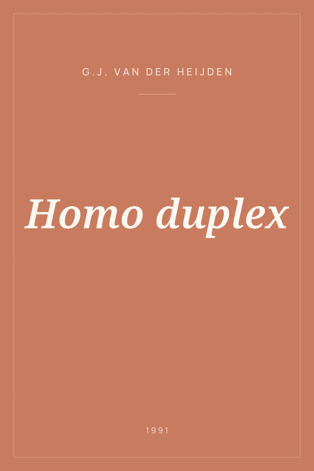 Portada de Homo duplex