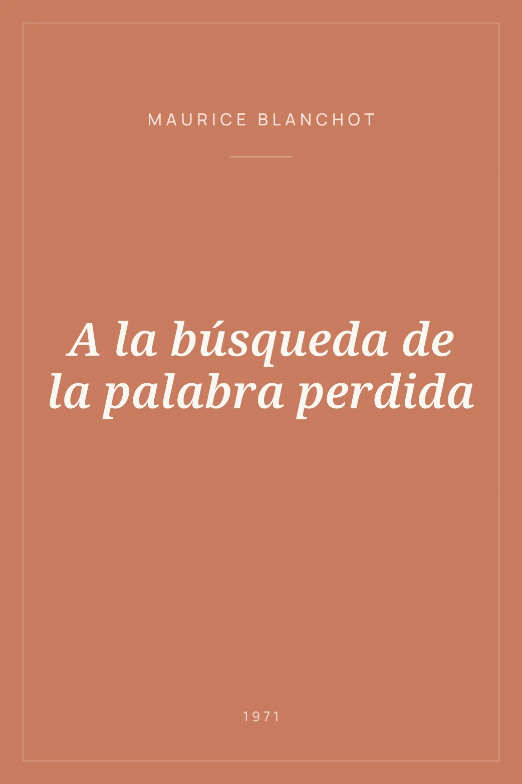 Portada de A la búsqueda de la palabra perdida