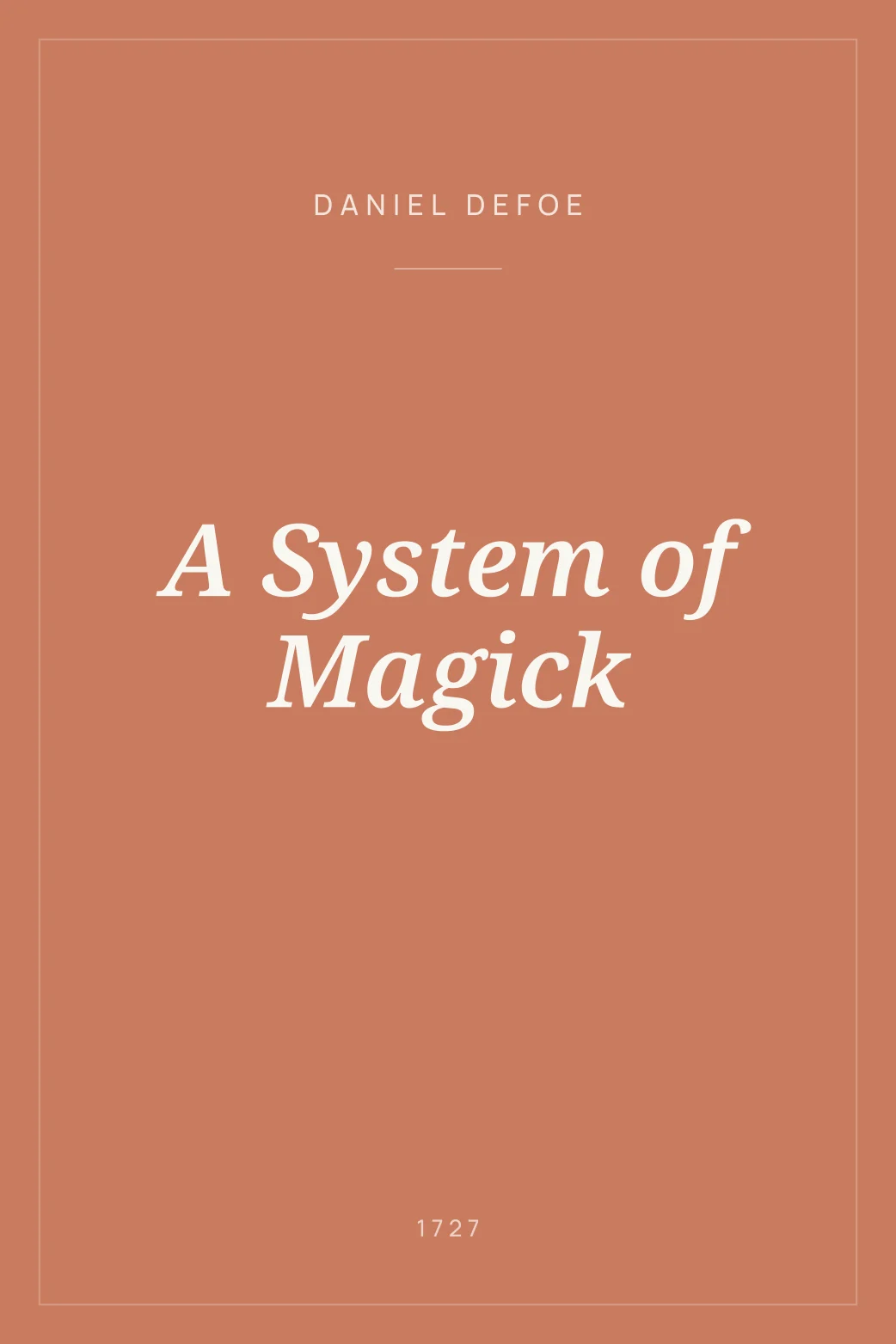 Portada de A System of Magick