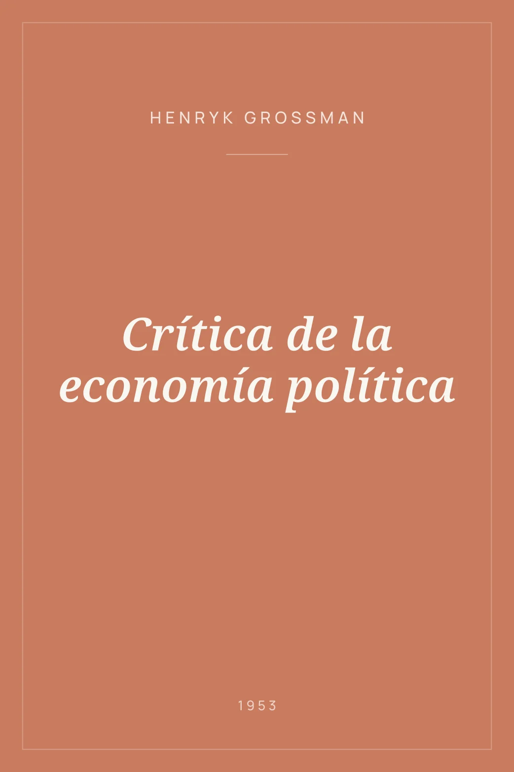 Portada de Crítica de la economía política