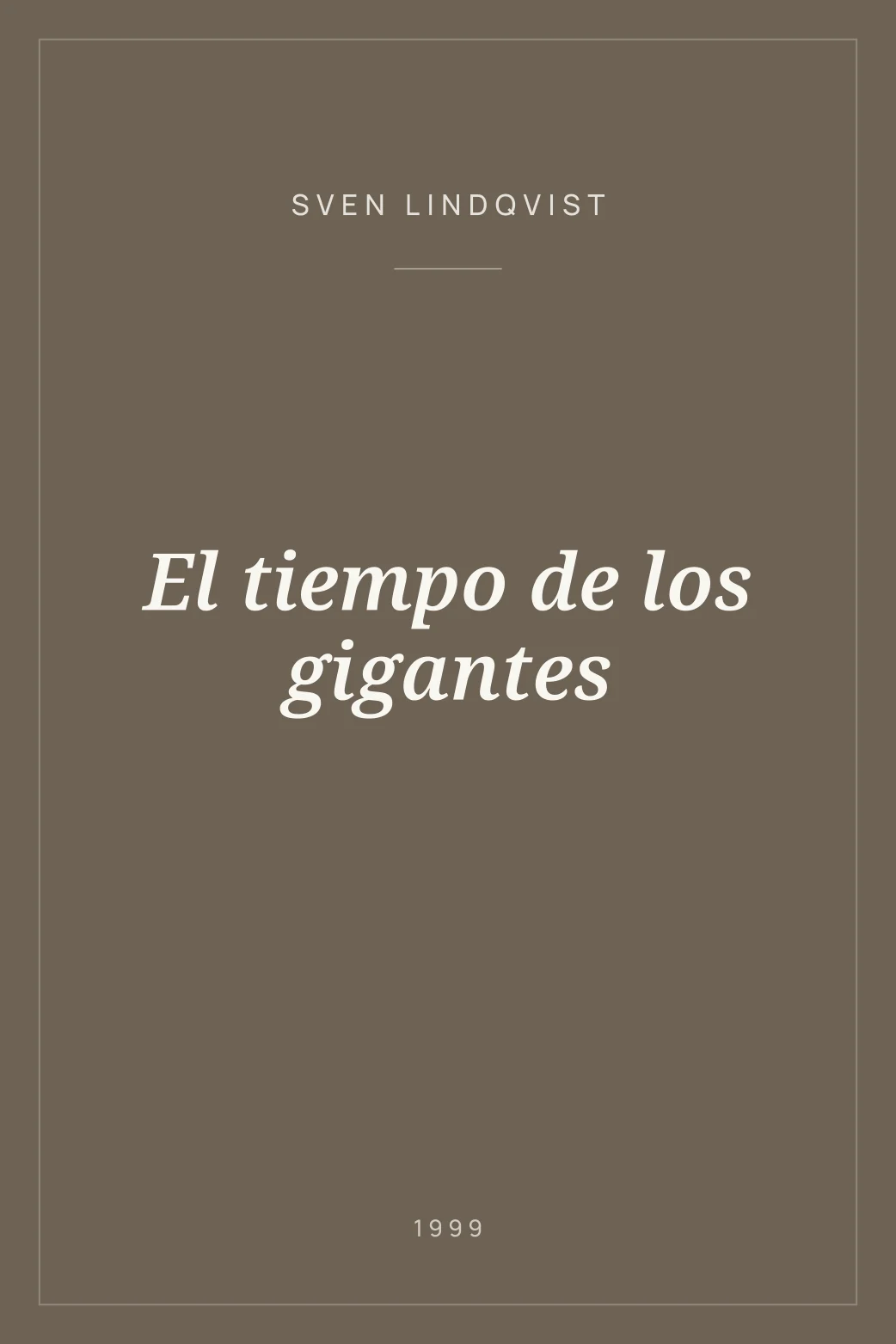 Portada de El tiempo de los gigantes