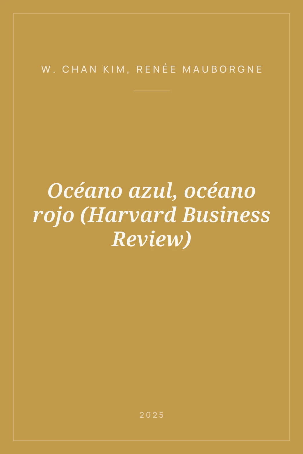 Portada de Océano azul, océano rojo (Harvard Business Review)