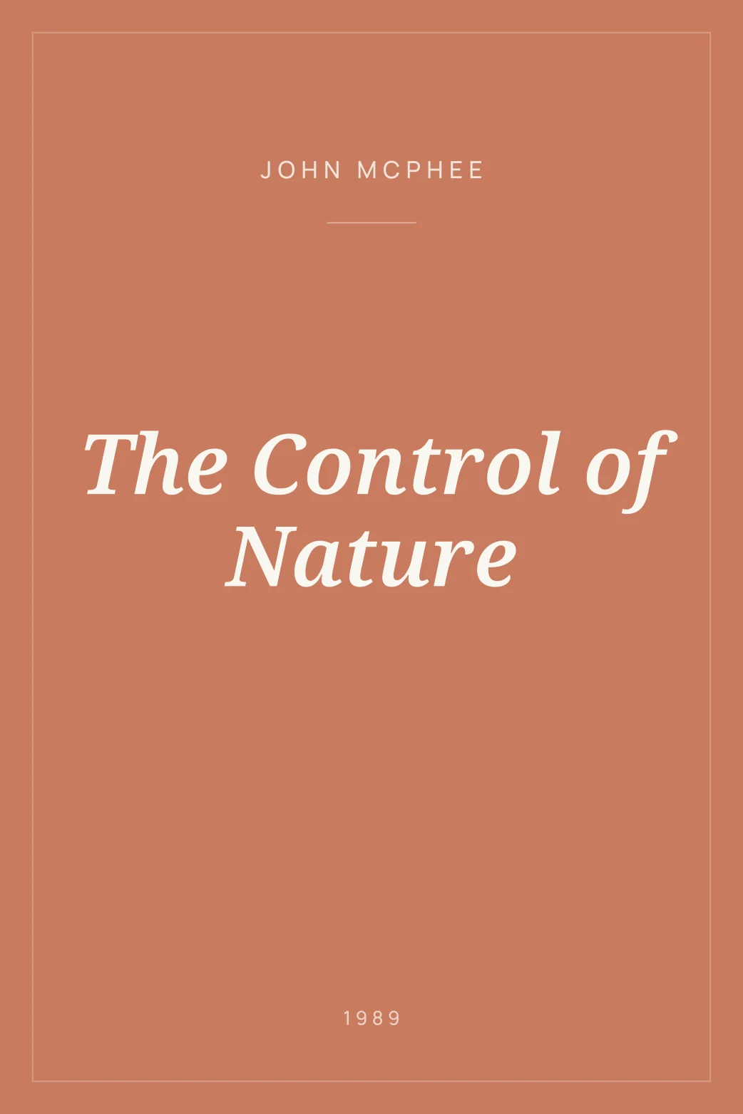 Portada de The Control of Nature