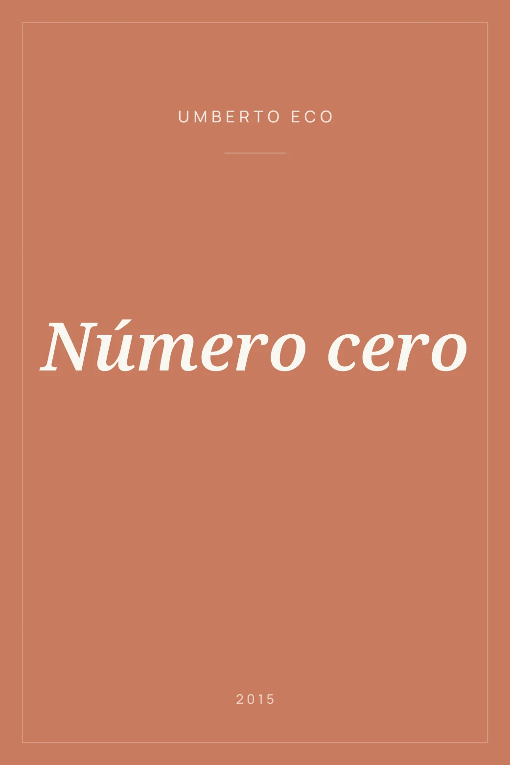 Portada de Número cero