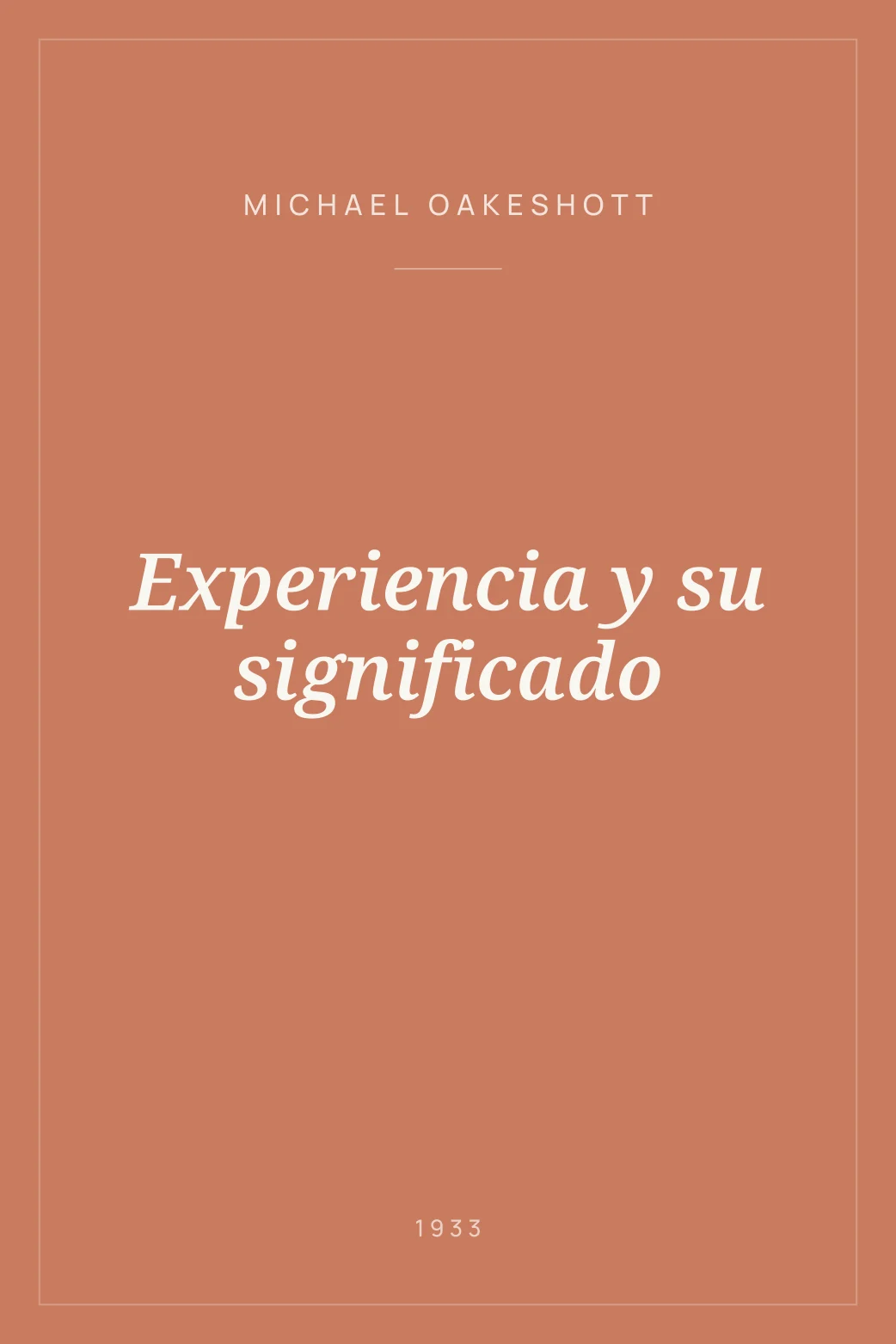 Portada de Experiencia y su significado