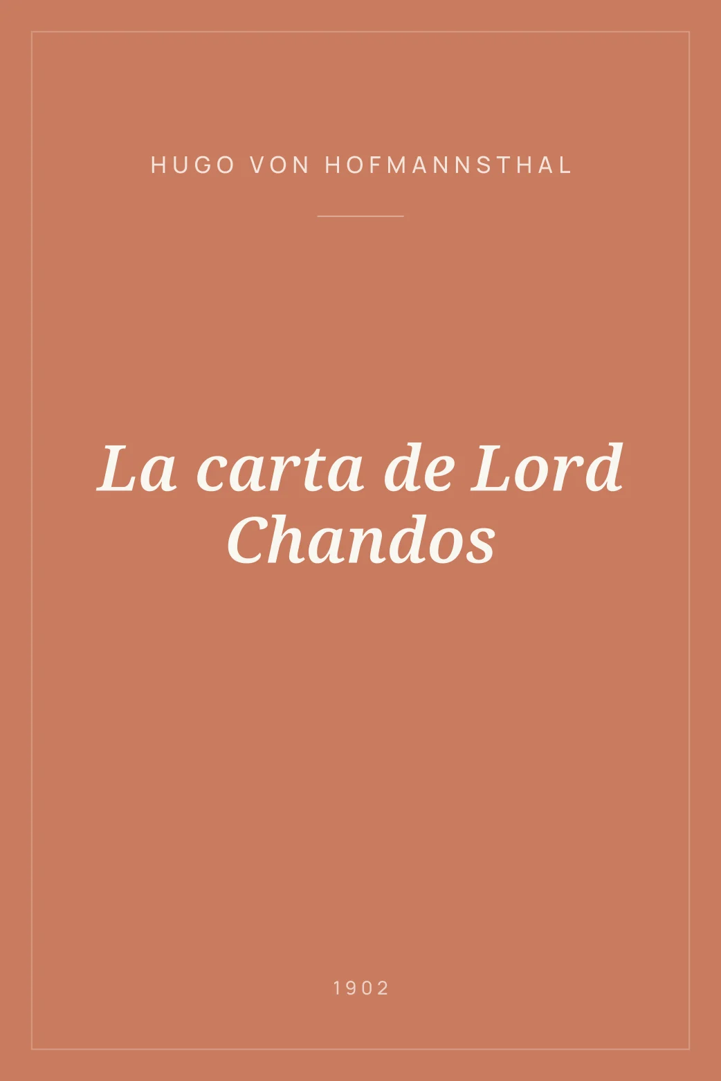 Portada de La carta de Lord Chandos