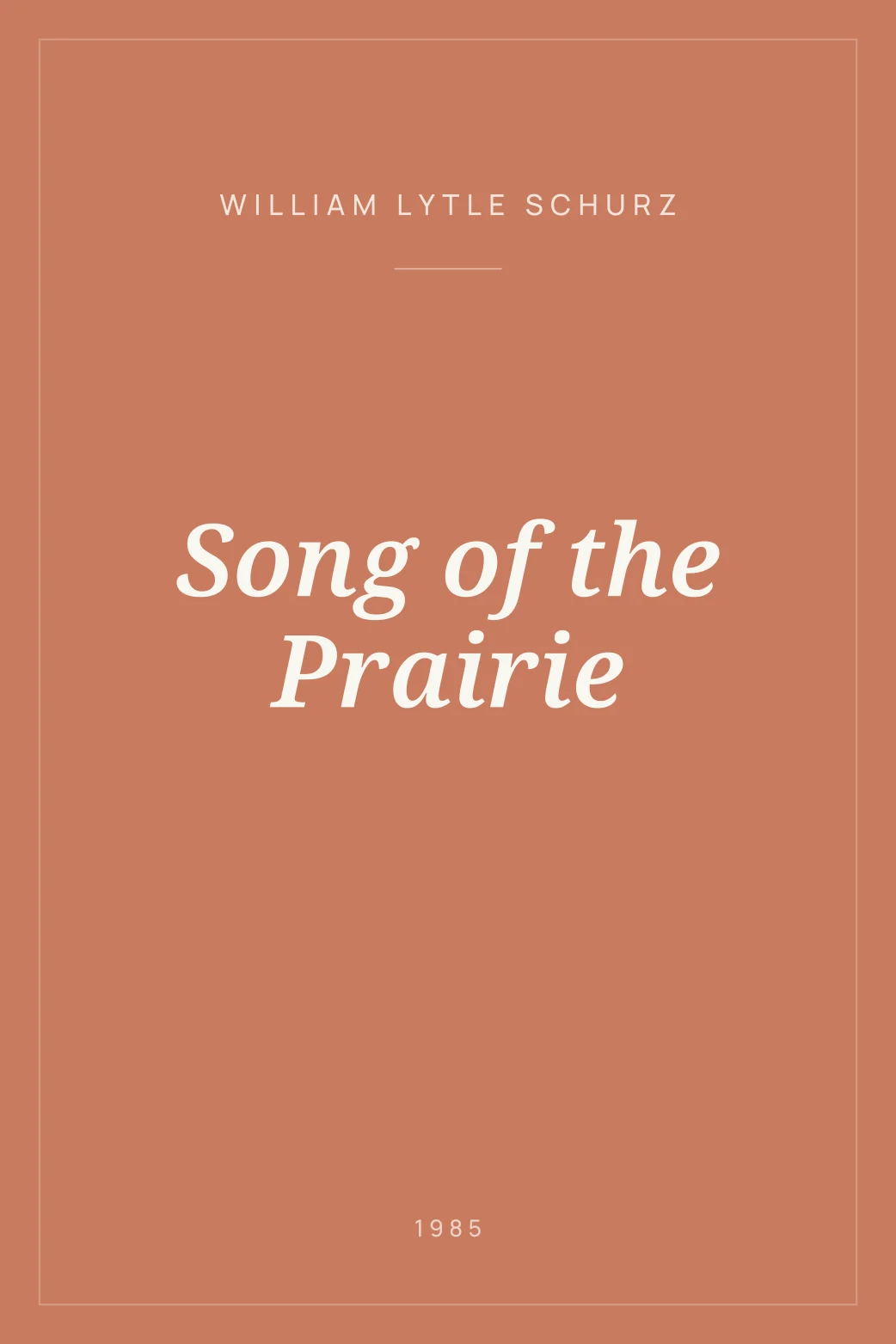 Portada de Song of the Prairie