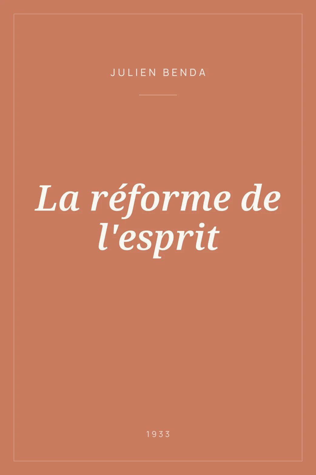 Portada de La réforme de l'esprit