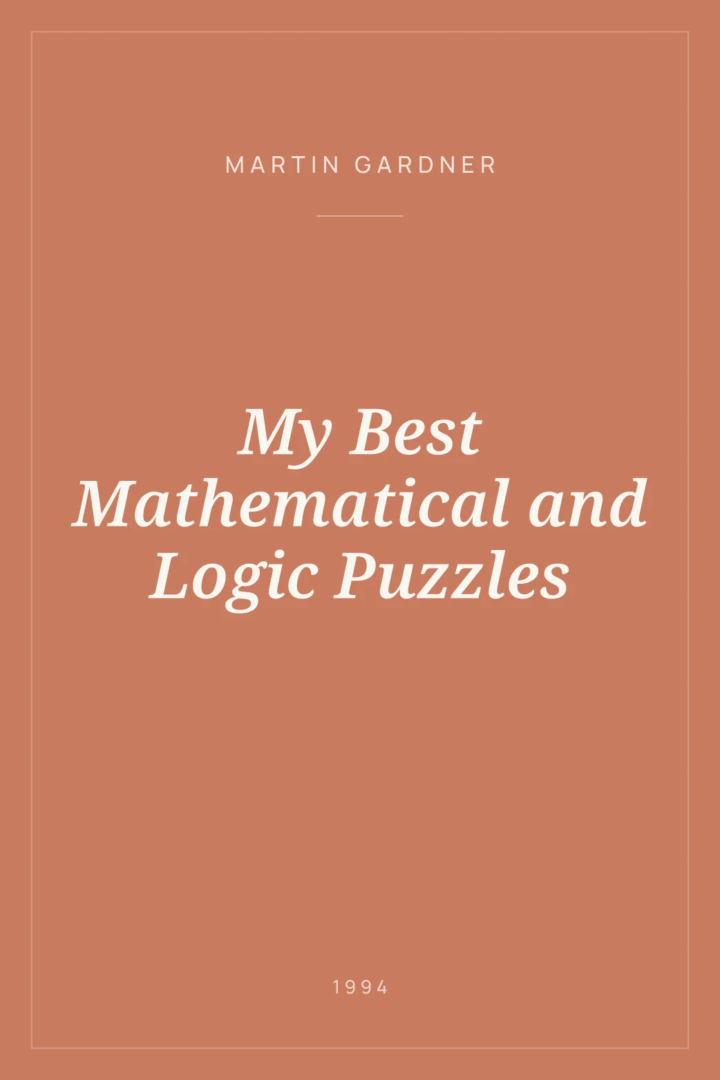Portada de My Best Mathematical and Logic Puzzles